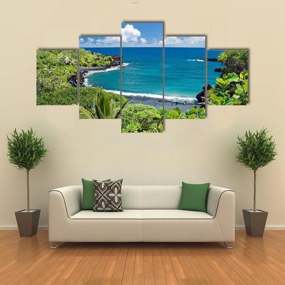 Hawaii Paradise On Maui Island Nature - 5 Panel Canvas Art Wall Decor Hawaii Paradise On Maui Island Nature - 5 Panel Canvas Art Wall Decor
