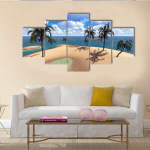 Hawaiian Paradise - Nature 5 Panel Canvas Art Wall Decor