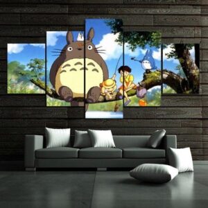 Hayao Miyazaki My Neighbor Totoro - Anime 5 Panel Canvas Art Wall Decor