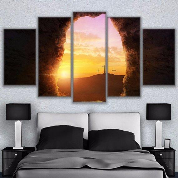 He Is Risen - Nature 5 Panel Canvas Art Wall Decor He Is Risen - Nature 5 Panel Canvas Art Wall Decor