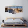 Headed To The Beach - Nature 5 Panel Canvas Art Wall Decor