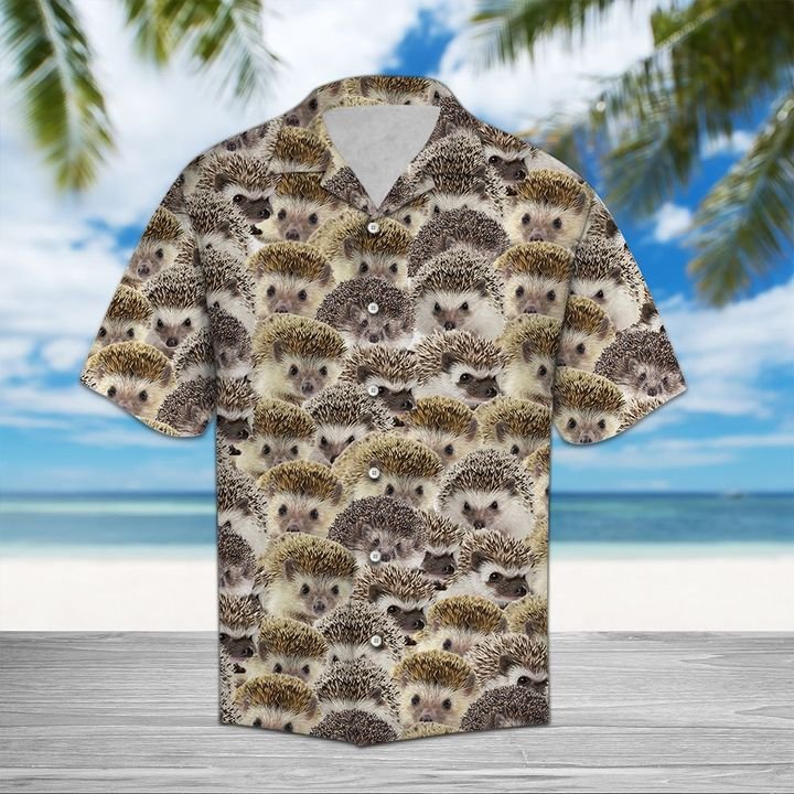 Hedgehog Hawaiian Shirt Summer Button Up Hedgehog Hawaiian Shirt Summer Button Up