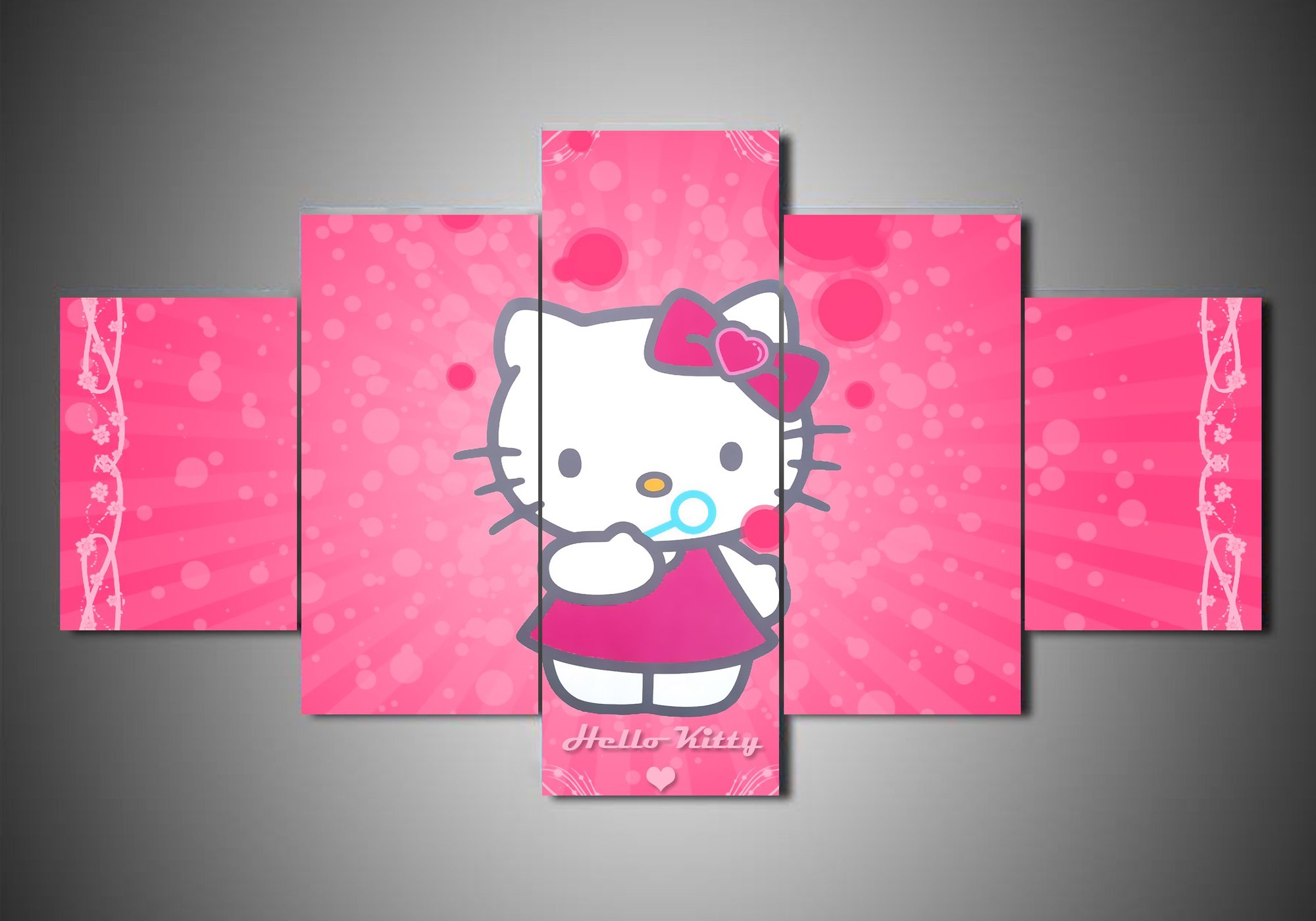 Hello Kitty 1 - Cartoon 5 Panel Canvas Art Wall Decor Hello Kitty 1 - Cartoon 5 Panel Canvas Art Wall Decor