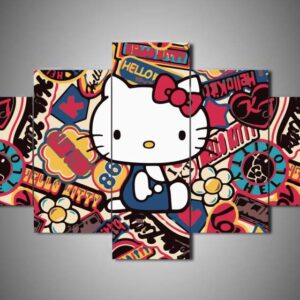 Hello Kitty - Cartoon 5 Panel Canvas Art Wall Decor