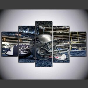 Helmet Of Dallas Cowboys 2 - Sport 5 Panel Canvas Art Wall Decor