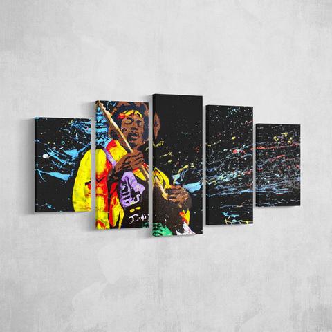 Hendrix - Music 5 Panel Canvas Art Wall Decor Hendrix - Music 5 Panel Canvas Art Wall Decor