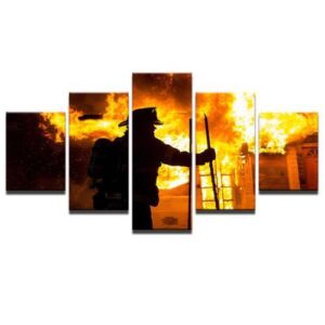 Hero Firefighter - Career 5 Panel Canvas Art Wall Decor
