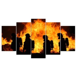 Hero Fireman - Career 5 Panel Canvas Art Wall Decor