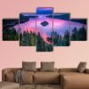 High Angle View Of Lake Tahoe - Nature 5 Panel Canvas Art Wall Decor