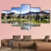 High Mountain Lake 1 - Nature 5 Panel Canvas Art Wall Decor
