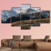 High Mountains Covered With White Snow - Nature 5 Panel Canvas Art Wall Decor