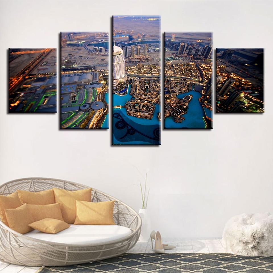 High-Rise Buildings - Nature 5 Panel Canvas Art Wall Decor High-Rise Buildings - Nature 5 Panel Canvas Art Wall Decor