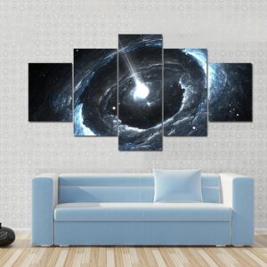 Highly Magnetized Rotating Neutron Star - Space 5 Panel Canvas Art Wall Decor