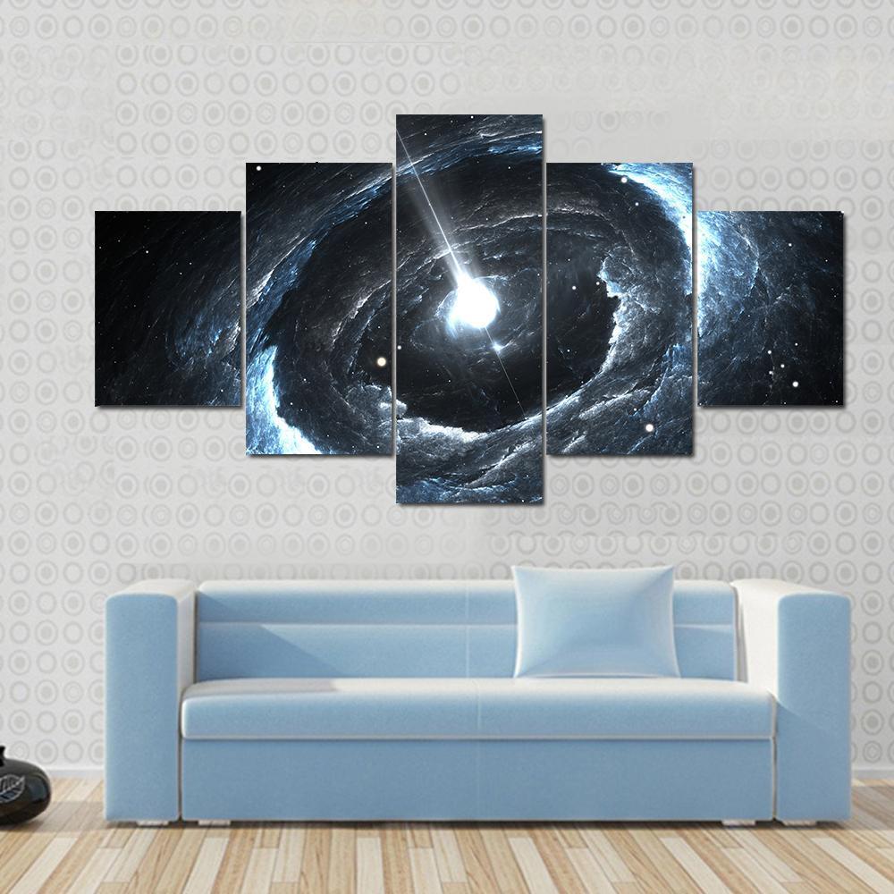 Highly Magnetized Rotating Neutron Star - Space 5 Panel Canvas Art Wall Decor Highly Magnetized Rotating Neutron Star - Space 5 Panel Canvas Art Wall Decor