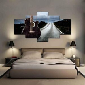 Highway Guitar Music - Music 5 Panel Canvas Art Wall Decor