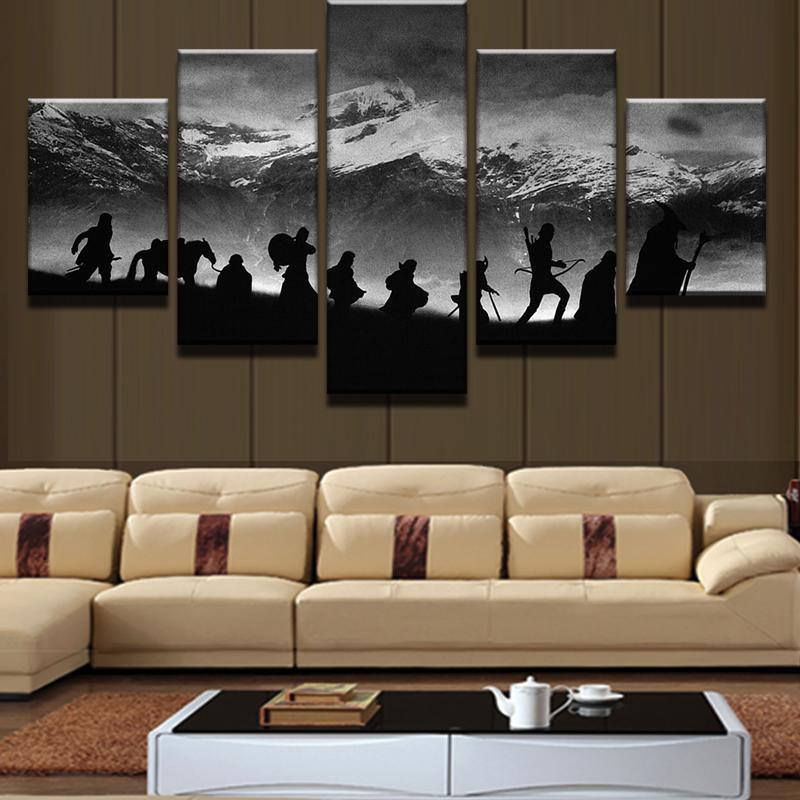 Hikers On Snow Mountain - Sport 5 Panel Canvas Art Wall Decor Hikers On Snow Mountain - Sport 5 Panel Canvas Art Wall Decor