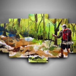 Hiking 1 - Sport 5 Panel Canvas Art Wall Decor