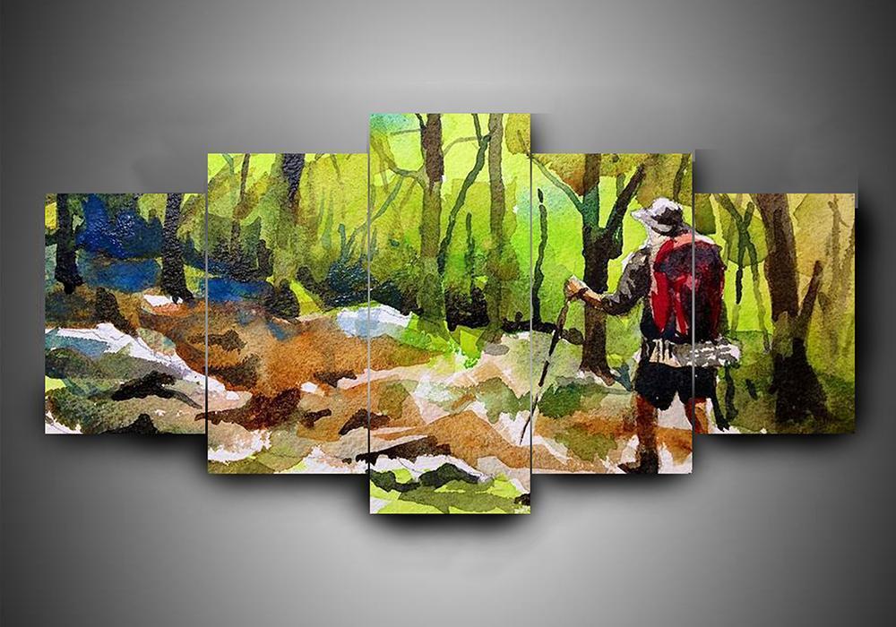 Hiking 1 - Sport 5 Panel Canvas Art Wall Decor Hiking 1 - Sport 5 Panel Canvas Art Wall Decor