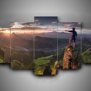 Hiking - Sport 5 Panel Canvas Art Wall Decor