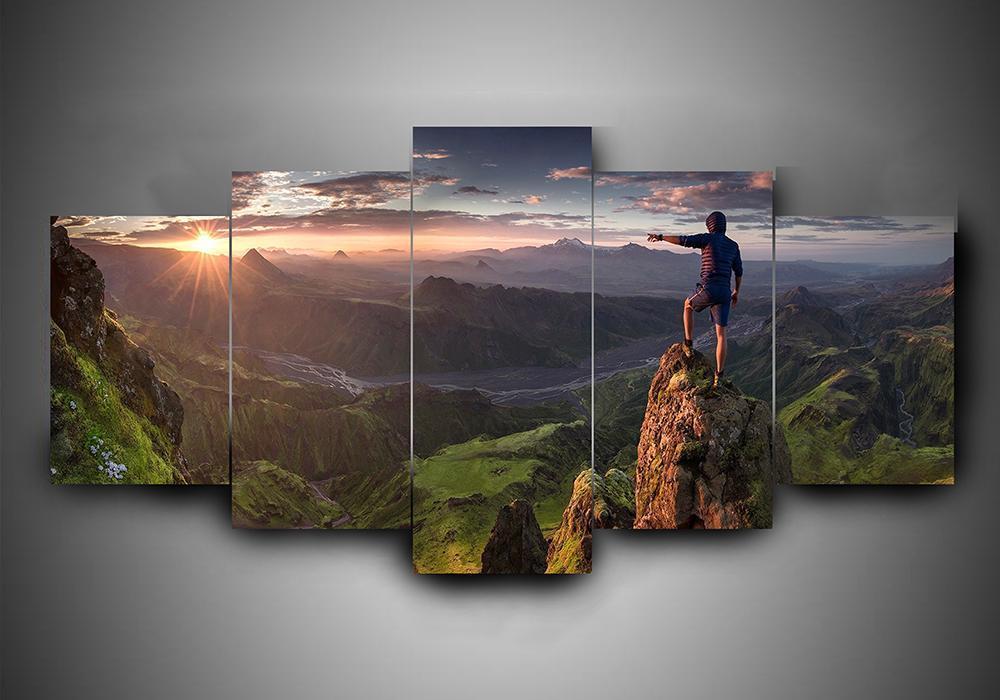 Hiking - Sport 5 Panel Canvas Art Wall Decor Hiking - Sport 5 Panel Canvas Art Wall Decor