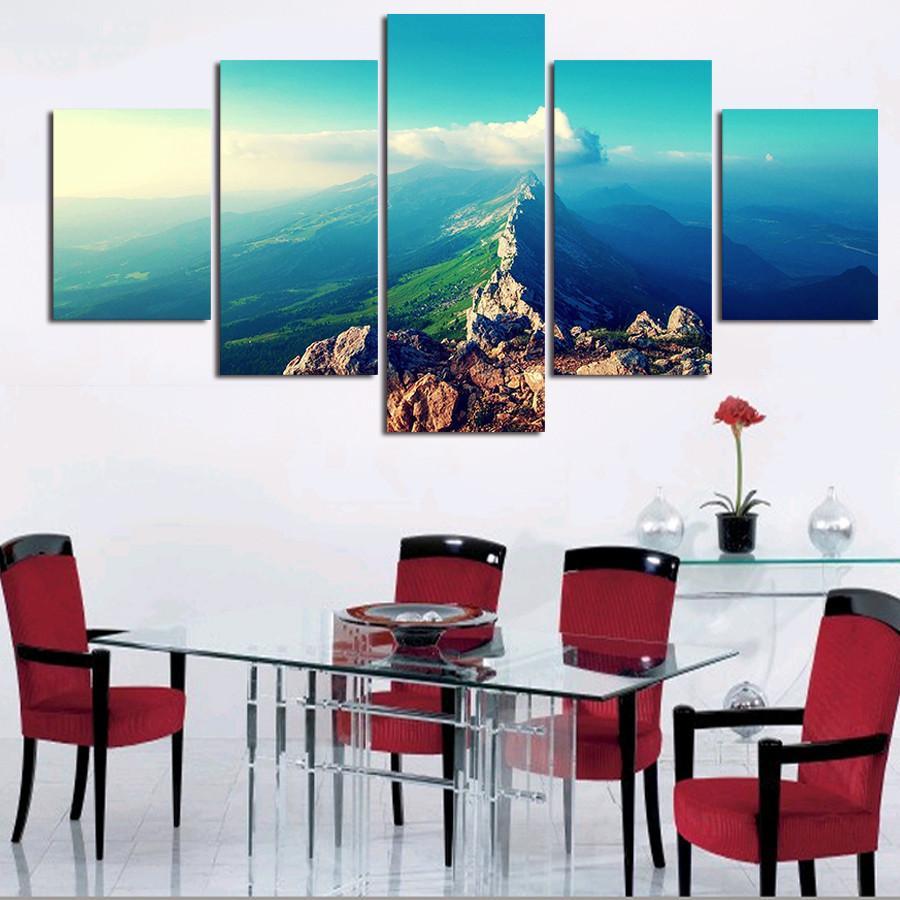 Hilltop Views - Nature 5 Panel Canvas Art Wall Decor Hilltop Views - Nature 5 Panel Canvas Art Wall Decor