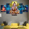 Hindu Lord Shiva - Religion 5 Panel Canvas Art Wall Decor