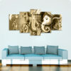 Hinduism - Religion - Ganesha 4 - Religion 5 Panel Canvas Art Wall Decor