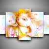 Hinduism - Religion - Ganesha 5 - Religion 5 Panel Canvas Art Wall Decor