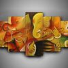 Hinduism - Religion - Ganesha 6 - Religion 5 Panel Canvas Art Wall Decor