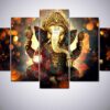Hinduism - Religion - Ganesha - Religion 5 Panel Canvas Art Wall Decor