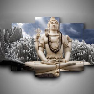 Hinduism - Religion - Shiva 1 - Religion 5 Panel Canvas Art Wall Decor