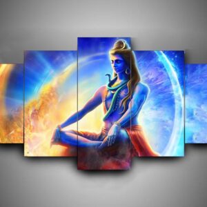 Hinduism - Religion - Shiva - Religion 5 Panel Canvas Art Wall Decor