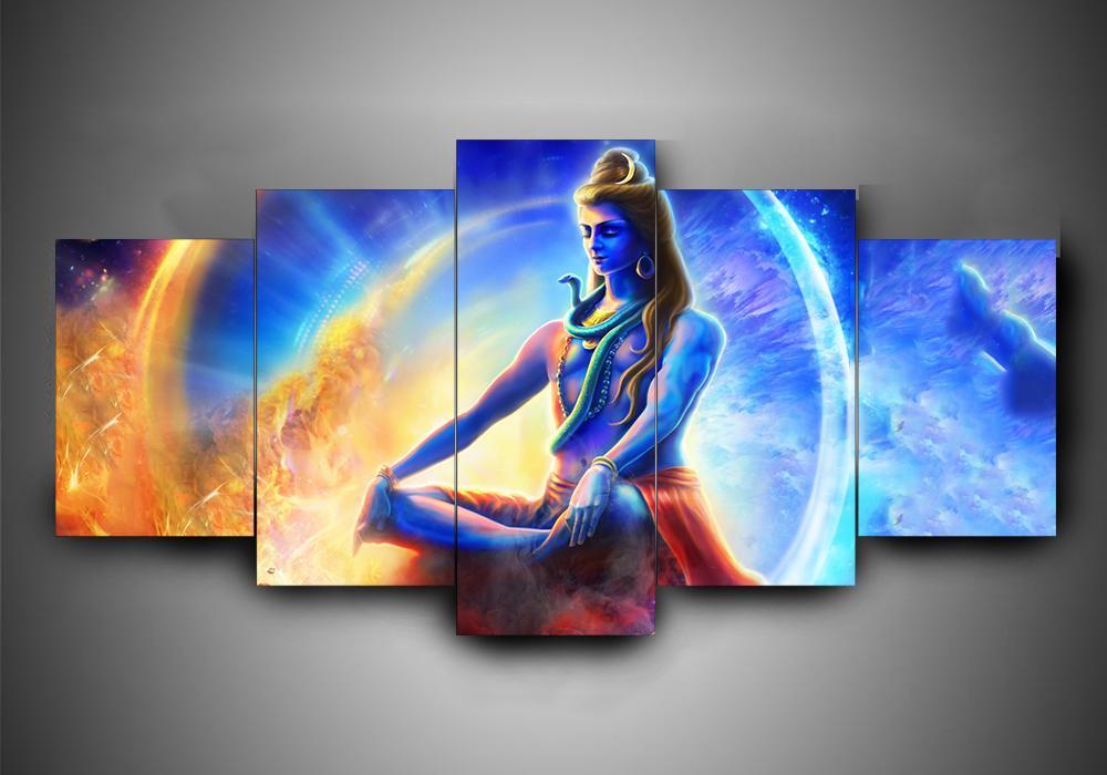 Hinduism - Religion - Shiva - Religion 5 Panel Canvas Art Wall Decor Hinduism - Religion - Shiva - Religion 5 Panel Canvas Art Wall Decor