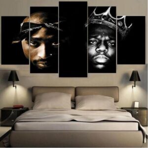 Hiphop Music Tupac And Biggie - Sport 5 Panel Canvas Art Wall Decor