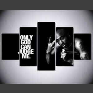 Hiphop Music Tupac - Music 5 Panel Canvas Art Wall Decor