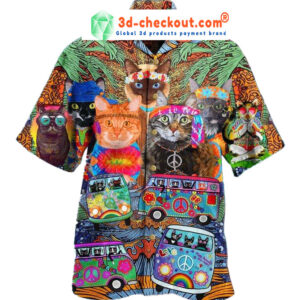 Hippie Cat Hawaiian Shirt