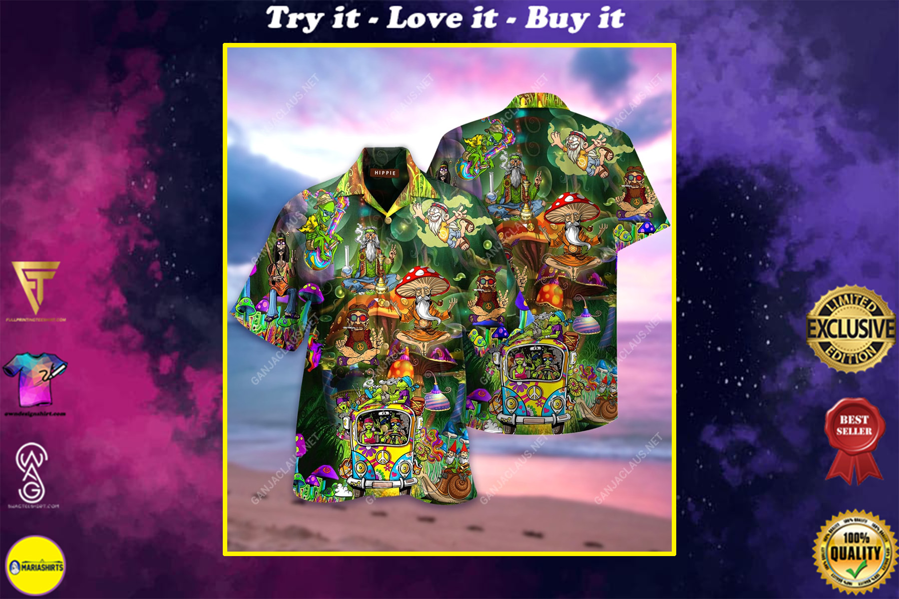 Hippie Man And Mushroom Full Printing Hawaiian Shirt Hippie Man And Mushroom Full Printing Hawaiian Shirt
