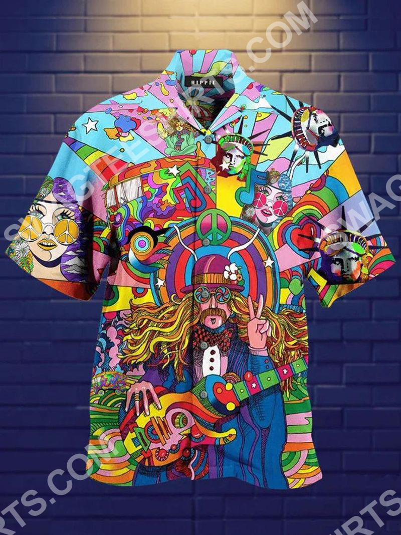 Hippie Music Vintage All Over Printed Hawaiian Shirt Hippie Music Vintage All Over Printed Hawaiian Shirt