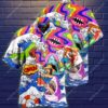 Hippie Shark On Sea All Over Printed Hawaiian Shirt
