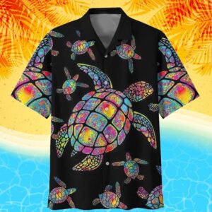 Hippie Turtle Love Ocean Hawaiian Shirt