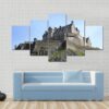 Historic Edinburgh Castle Built On Extinct Volcano - Nature 5 Panel Canvas Art Wall Decor