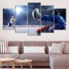Hockey Player Hockey Stick - Sport 5 Panel Canvas Art Wall Decor