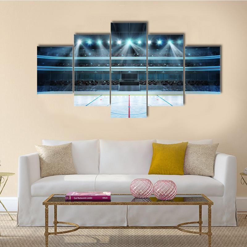 Hockey Sport Arena - Sport 5 Panel Canvas Art Wall Decor Hockey Sport Arena - Sport 5 Panel Canvas Art Wall Decor