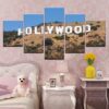 Hollywood Sign California - Nature 5 Panel Canvas Art Wall Decor