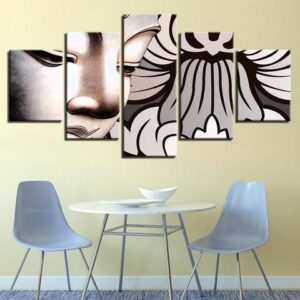 Holy Buddha - Religion 5 Panel Canvas Art Wall Decor
