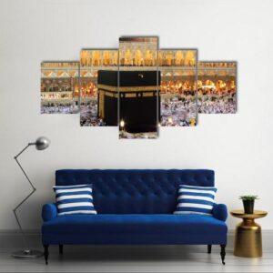 Holy Kaaba In Mecca - Religion 5 Panel Canvas Art Wall Decor