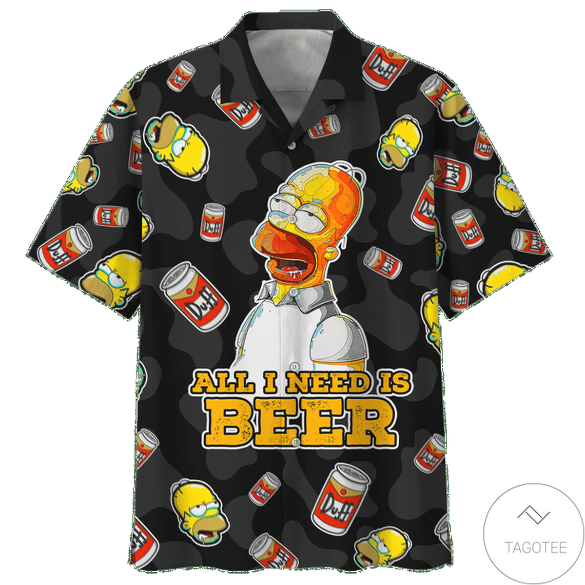 Homer Simpson All I Need Is Beer Hawaiian Shirt Homer Simpson All I Need Is Beer Hawaiian Shirt