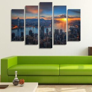 Hong Kong 02 - Nature 5 Panel Canvas Art Wall Decor