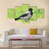 Hooded Crow Corvus Cornix In Turkey - Animal 5 Panel Canvas Art Wall Decor