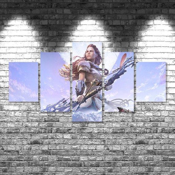 Horizon Zero Dawn 4 - Gaming 5 Panel Canvas Art Wall Decor Horizon Zero Dawn 4 - Gaming 5 Panel Canvas Art Wall Decor